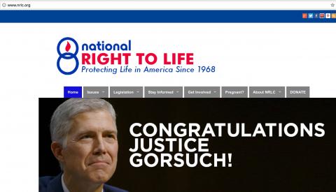 Gorsuch congratulated by NRTL