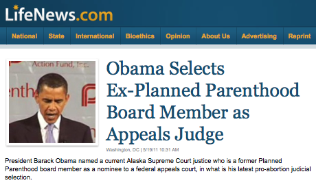 Obama selects ex-planned parenthood board member as appeals judge